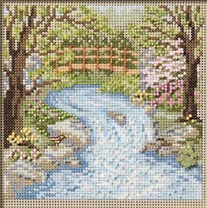 Counted Cross Stitch Kit ~ Mill Hill 2025 Spring Series - Waterfall #MH14-2515 - Picture 1 of 5