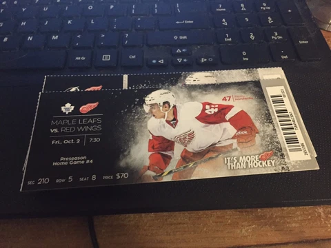 2015 DETROIT RED WINGS VS BOSTON BRUINS TICKET STUB 10/2 ALEXEY MARCHENKO Cover