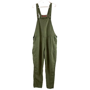 Pyne & Smith Linen Striped Green Overalls Womens Size L Garden Gorpcore Outdoor - Picture 1 of 15
