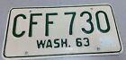 VINTAGE Washington License Plate CFF 730  WASH.63 64,65 BASE 