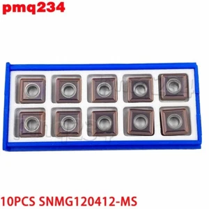 10PCS SNMG120412-MS Square Lathe CNC Turning Carbide Inserts SNMG433 PVD Coated - Picture 1 of 4
