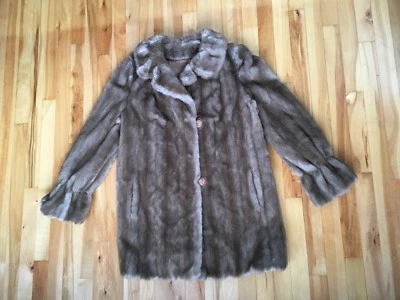 Abrigo de piel sintética vintage para mujer M/L Hillmoor New York Tissavel Francia mangas campana Foto 1 de 4