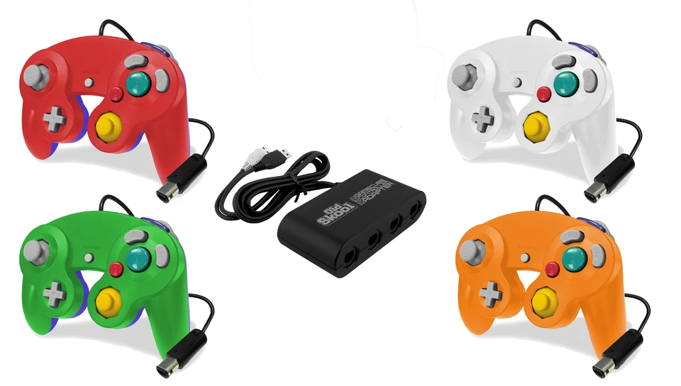Old Skool GameCube 4 Ports Controller Adapter for Switch PC/Wii U