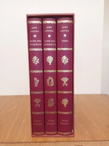 Jane Austen Three Classic Hardback Novels Folio Society Set 1997 Collectible - Picture 1 of 16