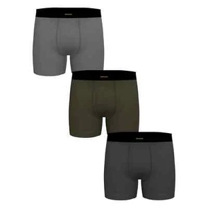Rustler Men's Boxer Briefs with Functional Fly, Grey/Olive Night/Charcoal XL, - Picture 1 of 11