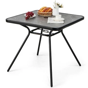 32" x 32" Patio Bistro Table Outdoor Dining Table w/ Umbrella Hole for 4 - Picture 1 of 1