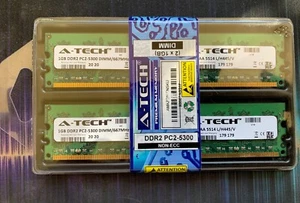 NEW A-TECH 2GB (2X1GB) DDR2 PC2-5300 NON-ECC DIMM - Picture 1 of 2