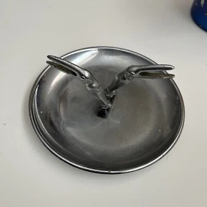 Aschenbecher Vintage Chrom Metall Pelikan Vogel Aschenbecher USA 60er Jahre - Bild 1 von 7