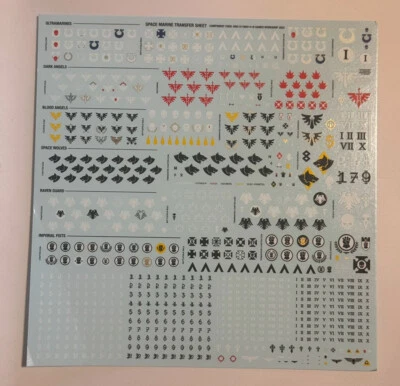 GAMESWORKSHOP GW Warhammer 40k Leviathan Space Marines - Abziehbilderbogen