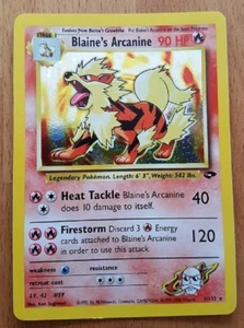 Pokemon Karte Blaine's Arcanine/Pyros Arkani 1/132 Holo Gym Challenge Englisch  - Bild 1 von 3