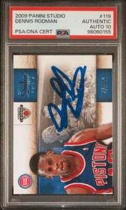 2009 Panini Studio #119 Dennis Rodman Signed Card Authentic AUTO 10 PSA Slabbed  - Picture 1 of 2