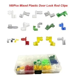 Car Universal 160Pcs Plastic Left Right Door Lock Rod Clip . - Picture 1 of 9