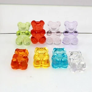 50 Mixed Color Transparent Acrylic Gummy Bear Beads 19mm DIY Bracelet Jewelry - Picture 1 of 8