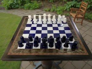 "Elegant Black Marble Chess Set with Complete Pieces – Perfect Christmas Gift   - Picture 1 of 8