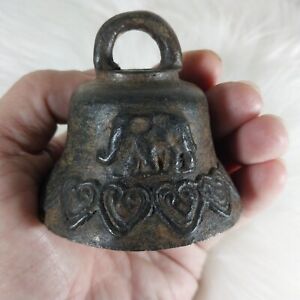 Antique Thai Bell Elephant Buddha Clapper Sound Hanging Decor Collect