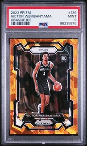 👑🎁 2023-24 PANINI PRIZM VICTOR WEMBANAYAMA NARANJA HIELO AGRIETADO RC #136 PSA 🟠🧊 - Imagen 1 de 3