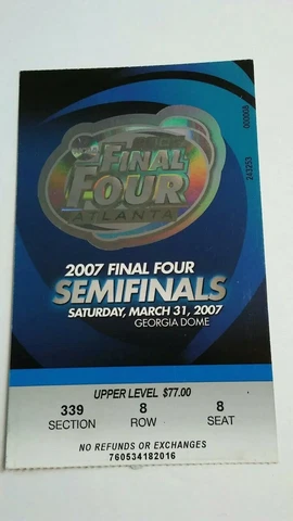 2007 Final Four Semi Ticket Stub Florida UCLA Ohio State Georgetown Basketball Cover