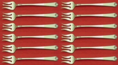 George II Rex Hand Chased By Watson 纯银鸡尾酒叉套装 12 件套 — 第 1/3 张图片