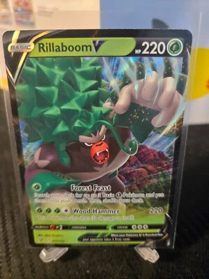 Rillaboom V 017/192 Swsh02: Rebel Clash Holo - Image 1 of 2