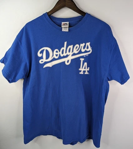 Majestic Los Angeles Dodgers Blue MLB Adult T-Shirt Size XL 100% cotton Cover