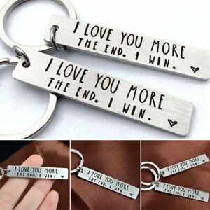 I Love You More The End I Win Stainless Steel Key Chain Keychain Keyring Gift UK