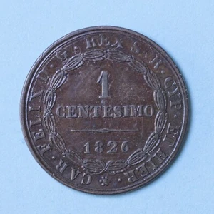 CARLO FELICE CENTESIMO 1826 TORINO QSPL RAME MONETA NUMISMATICA COLLEZIONE - Bild 1 von 2