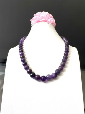 Collar hecho a mano vintage de amatista natural graduada y jaspeada extraída de la tierra 367 quilates Foto 1 de 4