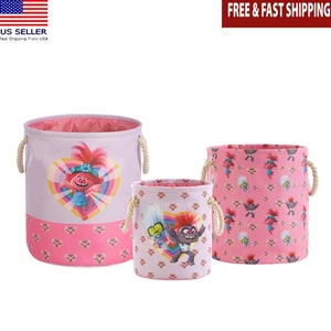 Kids Fabric Storage Bin Set 3 Pcs Fun & Functional Multi Purpose High Quality - Picture 1 of 7