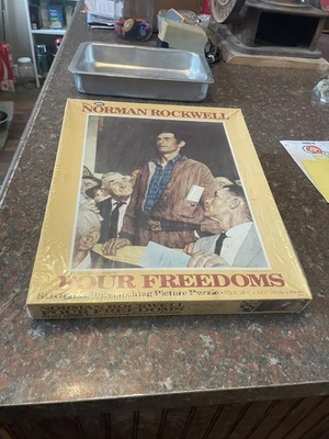 NOS Factory Sealed Norman Rockwell Four Freedoms Puzzle Jaymar 800 Pc - Image 1 of 4