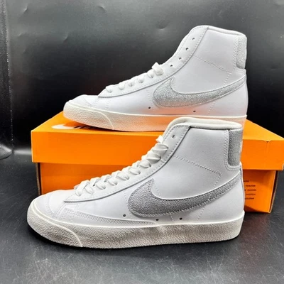 NEW Nike Blazer Mid '77 White/ Silver Women's Sneakers Size 7.5 DQ7574 100 - Image 1 of 4