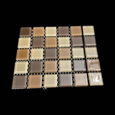 Brown/Beige/Tan Glass Mosaic Tiles-crafting/design projects  - Image 1 of 3
