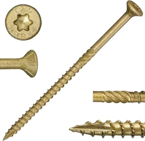 SaberDrive Deck Screw, Thread Size: #10, 4 inch Midwest Fastener 10 X 4 EXT TAN - Picture 1 of 5