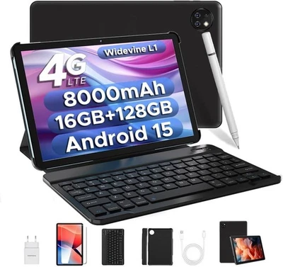 DOOGEE T10W Android 15 Tablet 10 Zoll 16GB RAM 128GB ROM 8000mAh 4G LTE WiFi5 - Bild 1 von 4