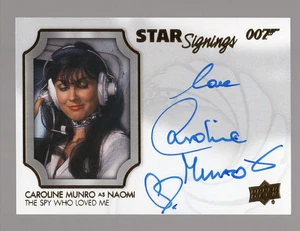 CAROLINE MUNRO AS NAOMI 2020 UPPER DECK JAMES BOND VILLAINS & HENCHMEN AUTO - Bild 1 von 2