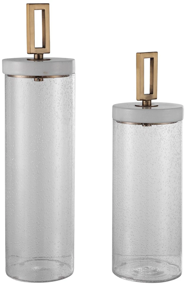 Набор из 2 прозрачных стеклянных контейнеров для семян Uttermost Hayworth - Изображение 1 из 1