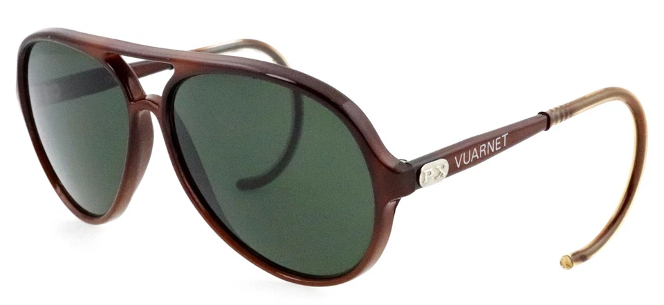 Gafas de sol vintage VUARNET 174 58 mm marrón bobina de vidrio mineral sobre aviador Francia Foto 1 de 4