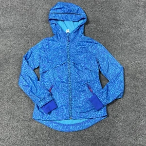 Ivivva Jacket Girls 7 Hooded Lightweight Print Full Zip Outdoor Windbreaker - Picture 1 of 16