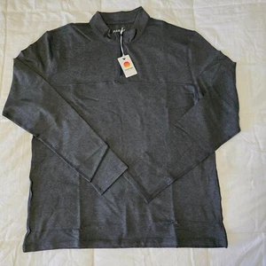 Pullover deportivo de golf con cremallera en cuarto de capa marina para hombre medio elástico gris carbón - Imagen 1 de 15