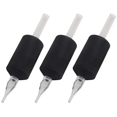 20 PIEZAS 1 pulgada 25 mm Tatmax tatuaje tubos desechables puntas transparentes redondas, planas, diamantes Foto 1 de 4