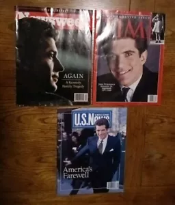 Lot (3) Magazines "John F. Kennedy Jr." Tribute (1999) "TIME-NEWSWEEK-U.S. NEWS" - Picture 1 of 2