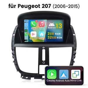 Für Peugeot 207 2006-2015 7" CarPlay Android 13 Autoradio GPS Nav BT FM RDS DAB+ - Bild 1 von 11