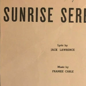 Vintage 1940's Sheet Music "Sunrise Serenade" Jack Lawrence & Frankie Carle - Picture 1 of 3