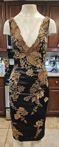 💥ATEMBERAUBENDES MANDALAY Y2K J. JOYCE Abend COCKTAILKLEID VERZIERT #AF Schwarz 4 - Bild 1 von 18