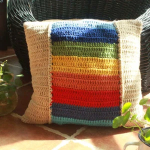Handmade Crochet Woven Boho Pillow Case For Couch Sofa 40 X 40 CM - Picture 1 of 3