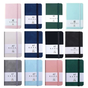 A7/A6 Leather Notepad Mini Hardcover Notepad Small Business Journal Planner - Picture 1 of 10