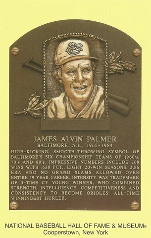Postcard Jim Palmer Baltimore Orioles Hall of Fame Cooperstown MINT Cover