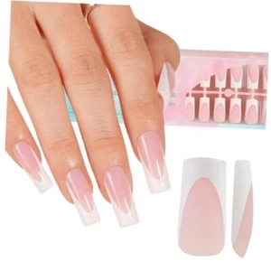 Deep French Gel Nail Tips, 150Pcs French Tip Press Deep French B-Long Square - Picture 1 of 7