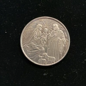 1997 1-oz .999 Silver Round Vintage Christmas New Years Silver Town (eus44) - Picture 1 of 2