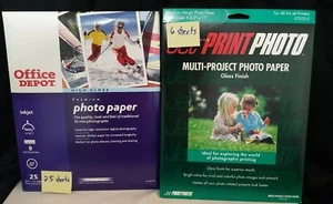 Lote de 31 hojas de papel fotográfico de inyección de tinta premium de alto brillo 8,5 x 11, 25 pesado, 6 mediano - Imagen 1 de 5