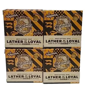 ( LOT OF 4 ) Dr Squatch Soap LEATHER Of THE LOYAL Harry Potter Hufflepuff House - Picture 1 of 10